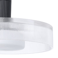 Como 18-inch 1-light Matte Black Convertible Pendant with Clear Ribbed and Opal Glass Shade