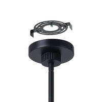 Como 18-inch 1-light Matte Black Convertible Pendant with Clear Ribbed and Opal Glass Shade