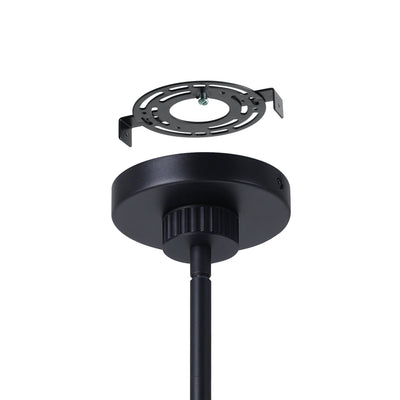 Como 18-inch 1-light Matte Black Convertible Pendant with Clear Ribbed and Opal Glass Shade
