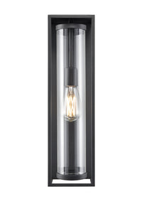 20-inch Caleb Textured Black 1-Light Outdoor Wall Sconce