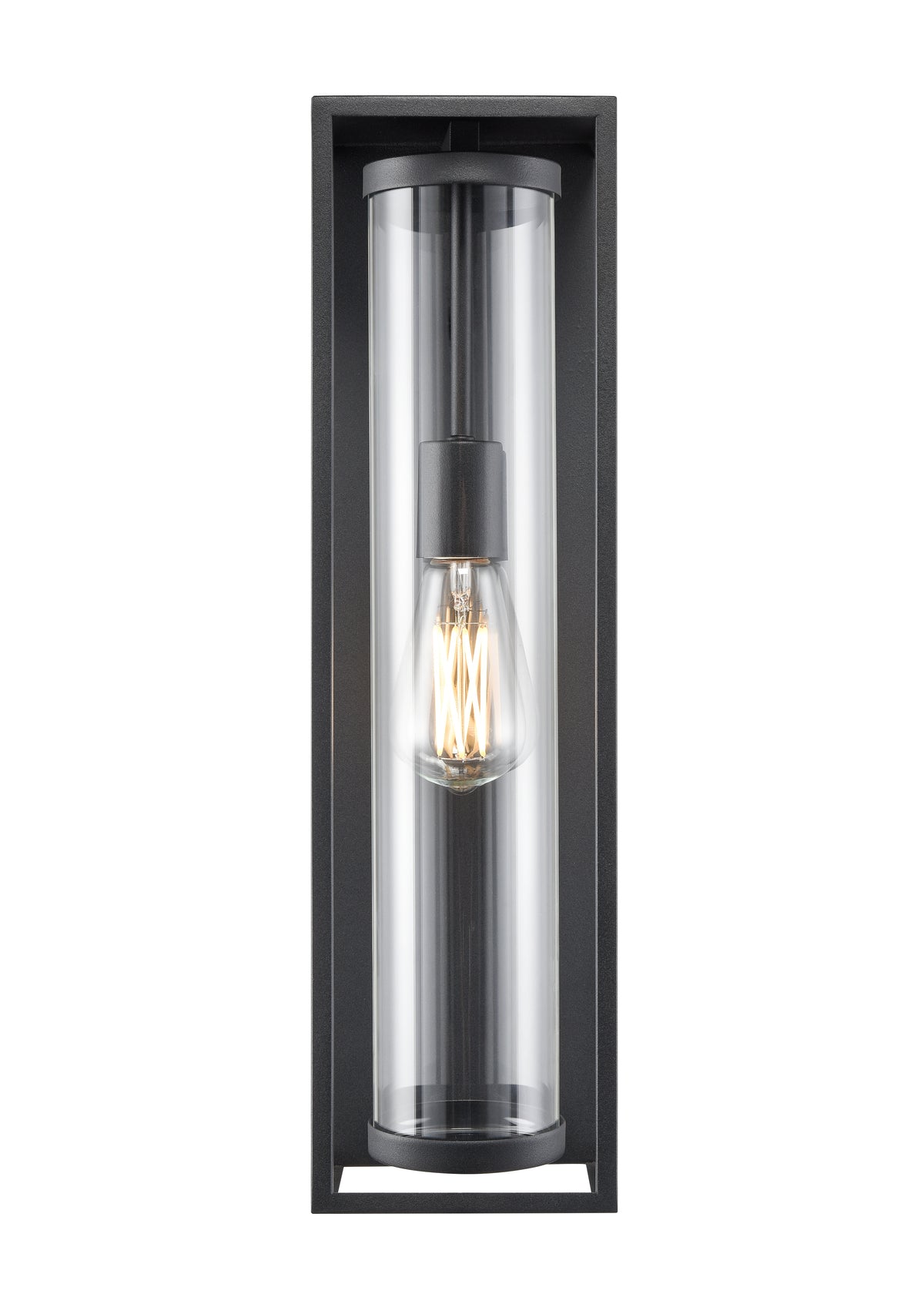 20-inch Caleb Textured Black 1-Light Outdoor Wall Sconce
