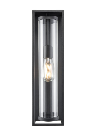 20-inch Caleb Textured Black 1-Light Outdoor Wall Sconce
