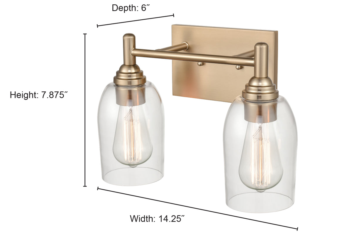 13.25'' Arlett Brushed Nickel 2 Light Bath Vanity