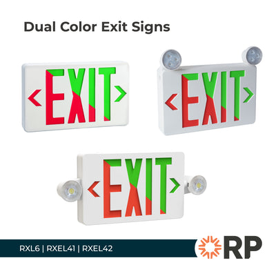 16.75-inch White Exit and Emergency Combo Light