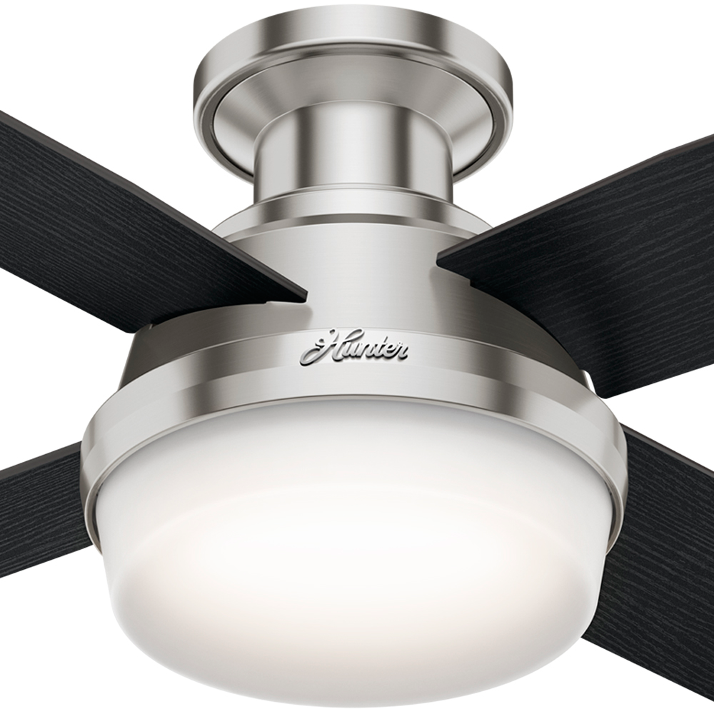 44 inch Dempsey Brushed Nickel Low Profile Ceiling Fan with LED Light Kit and Handheld Remote