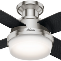 44 inch Dempsey Brushed Nickel Low Profile Ceiling Fan with LED Light Kit and Handheld Remote