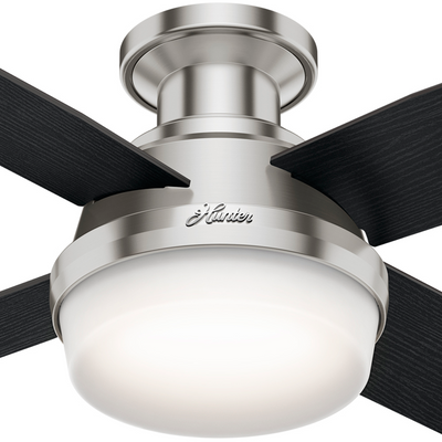 44 inch Dempsey Brushed Nickel Low Profile Ceiling Fan with LED Light Kit and Handheld Remote
