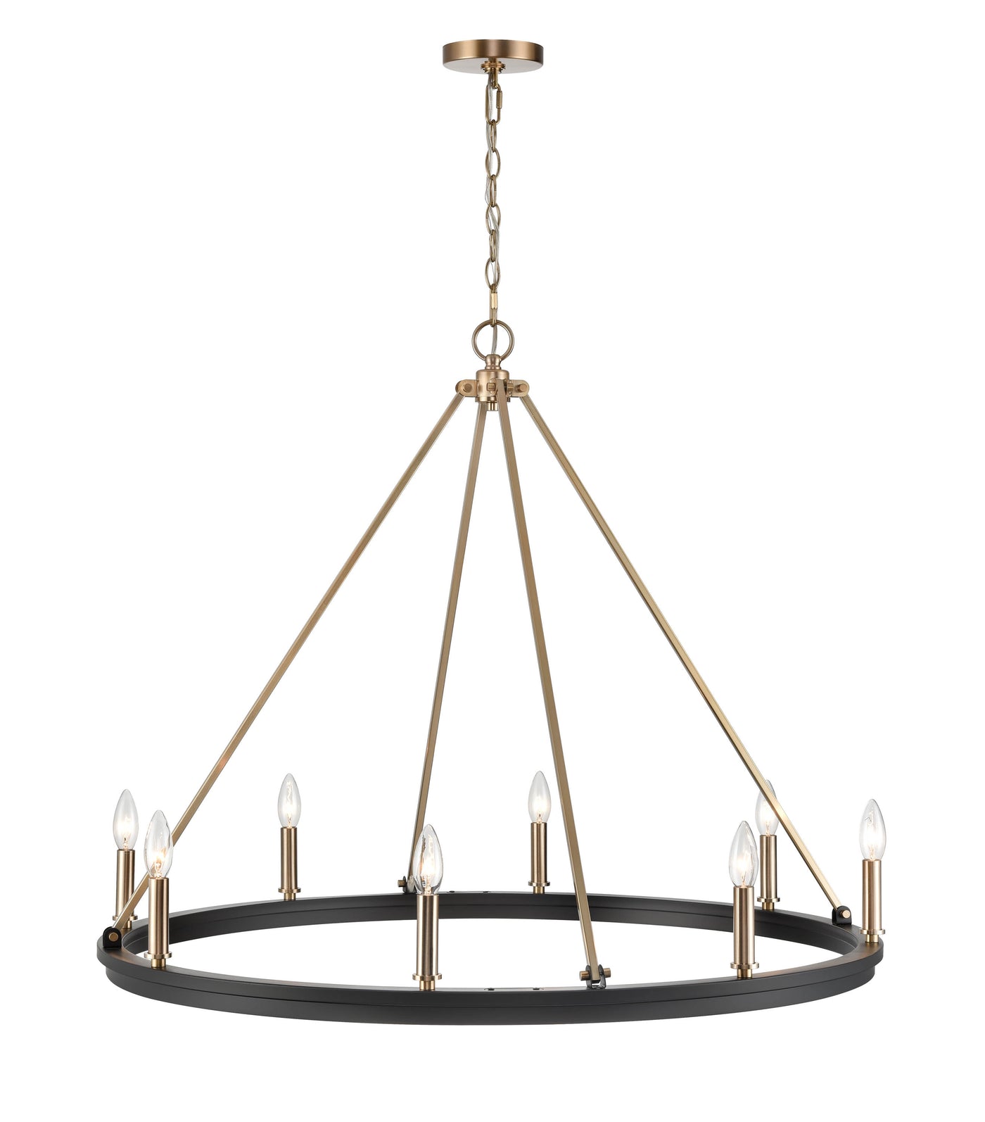 28'' Carruth Matte Black/Modern Gold 8 Light Chandelier