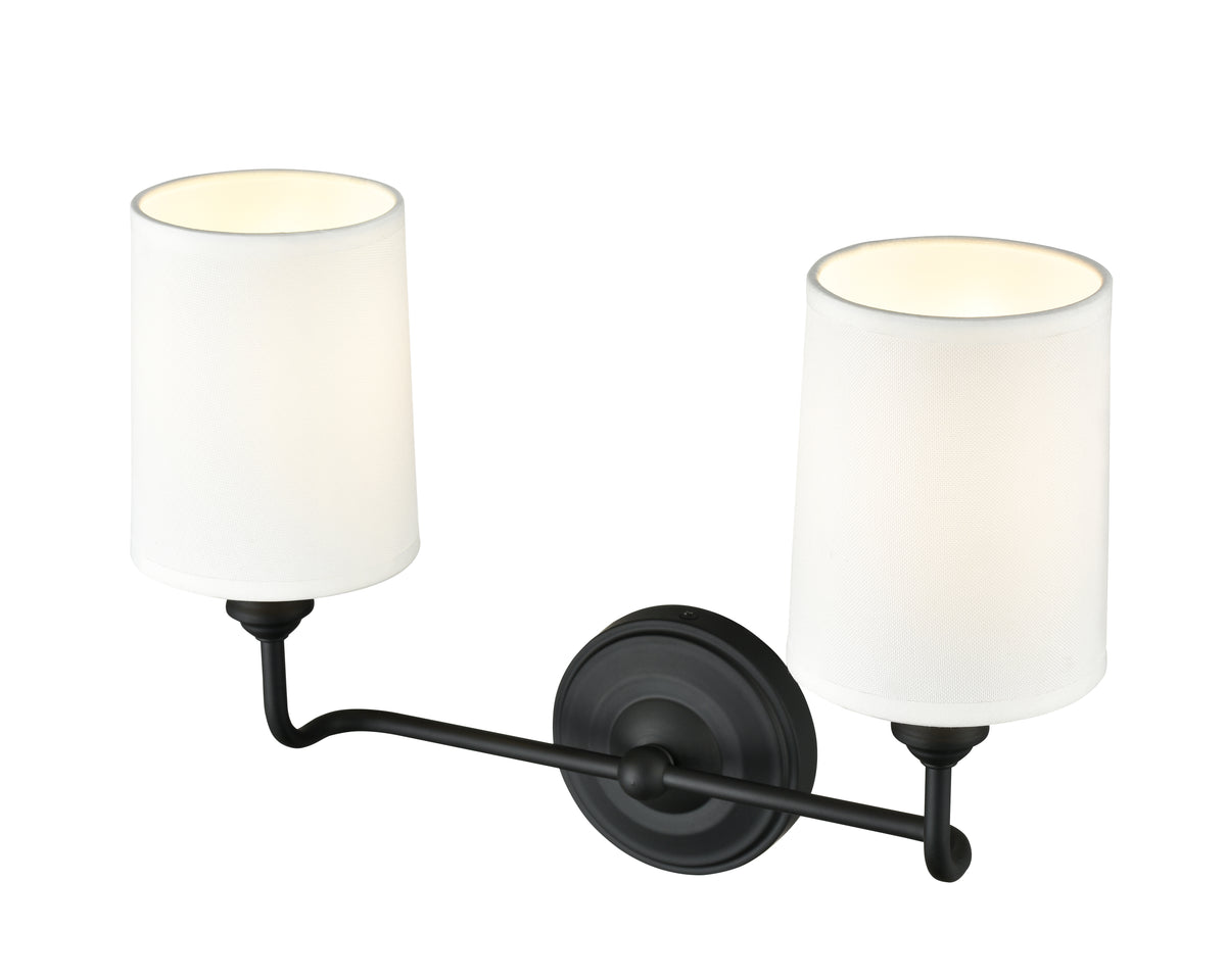 15.25'' Leena Matte Black 2 Light Bath Vanity