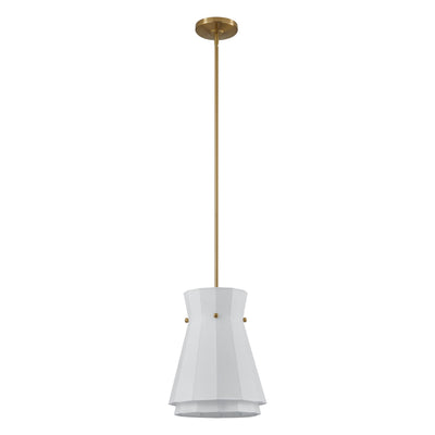 Bryony 12-inch 1-light Brushed Gold Convertible Pendant with White Synthetic Silk Shade