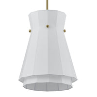 Bryony 12-inch 1-light Brushed Gold Convertible Pendant with White Synthetic Silk Shade
