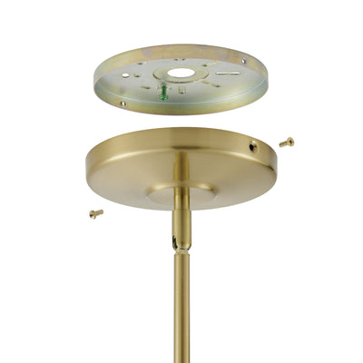 Bryony 12-inch 1-light Brushed Gold Convertible Pendant with White Synthetic Silk Shade