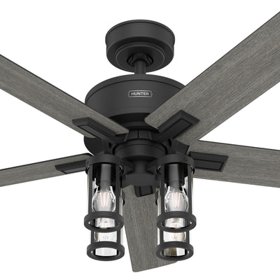 52 inch Astwood II  Matte Black Ceiling Fan with LED Light Kit and Handheld Remote