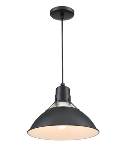 9.75'' R Series Satin Black 1 Light Pendant