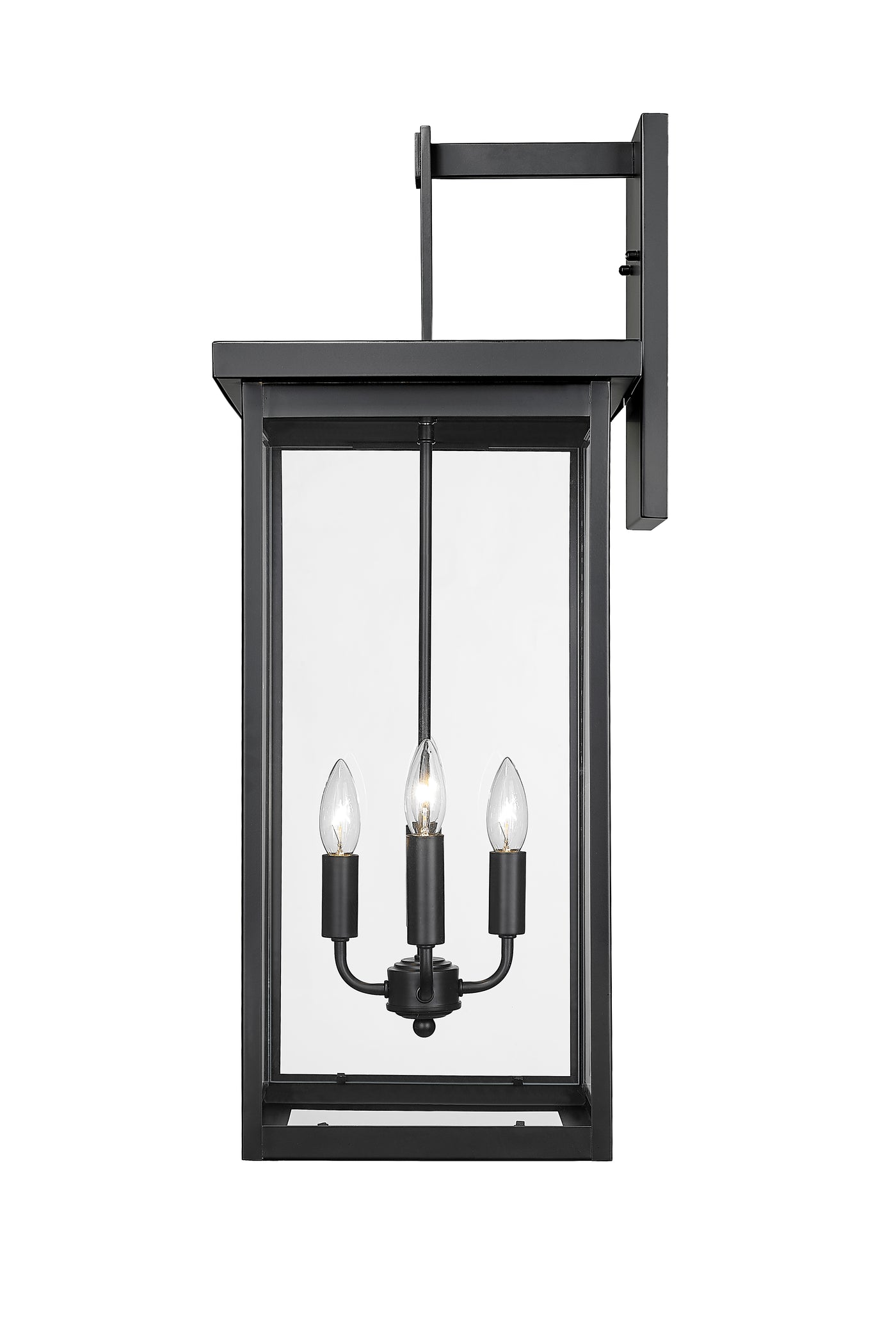 30-inch Barkeley Powder Coated Black 4-Light Outdoor Wall Sconce with Clear Glass