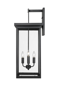 30-inch Barkeley Powder Coated Black 4-Light Outdoor Wall Sconce with Clear Glass