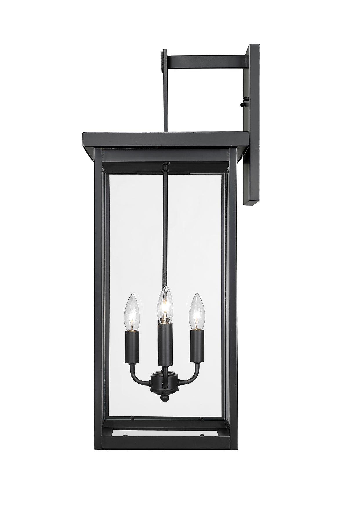30-inch Barkeley Powder Coated Black 4-Light Outdoor Wall Sconce with Clear Glass