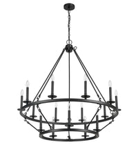 42.75'' Florence Matte Black 15 Light Chandelier