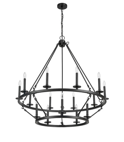 42.75'' Florence Matte Black 15 Light Chandelier