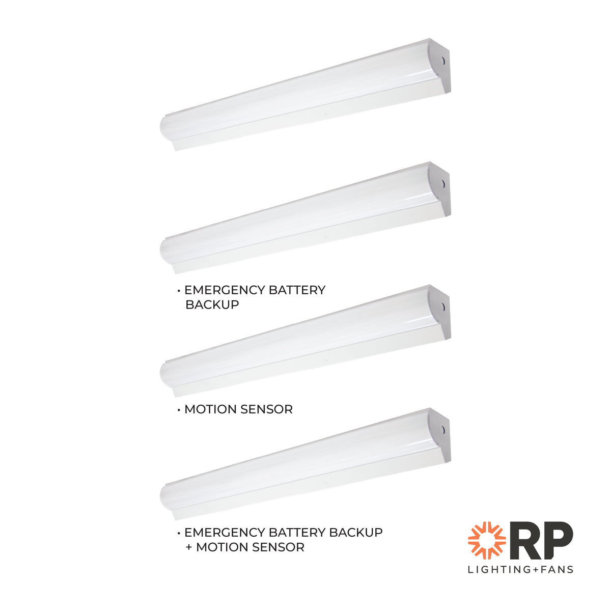 4-foot White Stairwell Light with 3-CCT Selectable White and Emergency Battery Backup