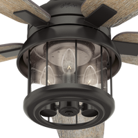 52 inch Coral Bay Noble Bronze Damp Rated Ceiling Fan with LED Light Kit and Handheld Remote