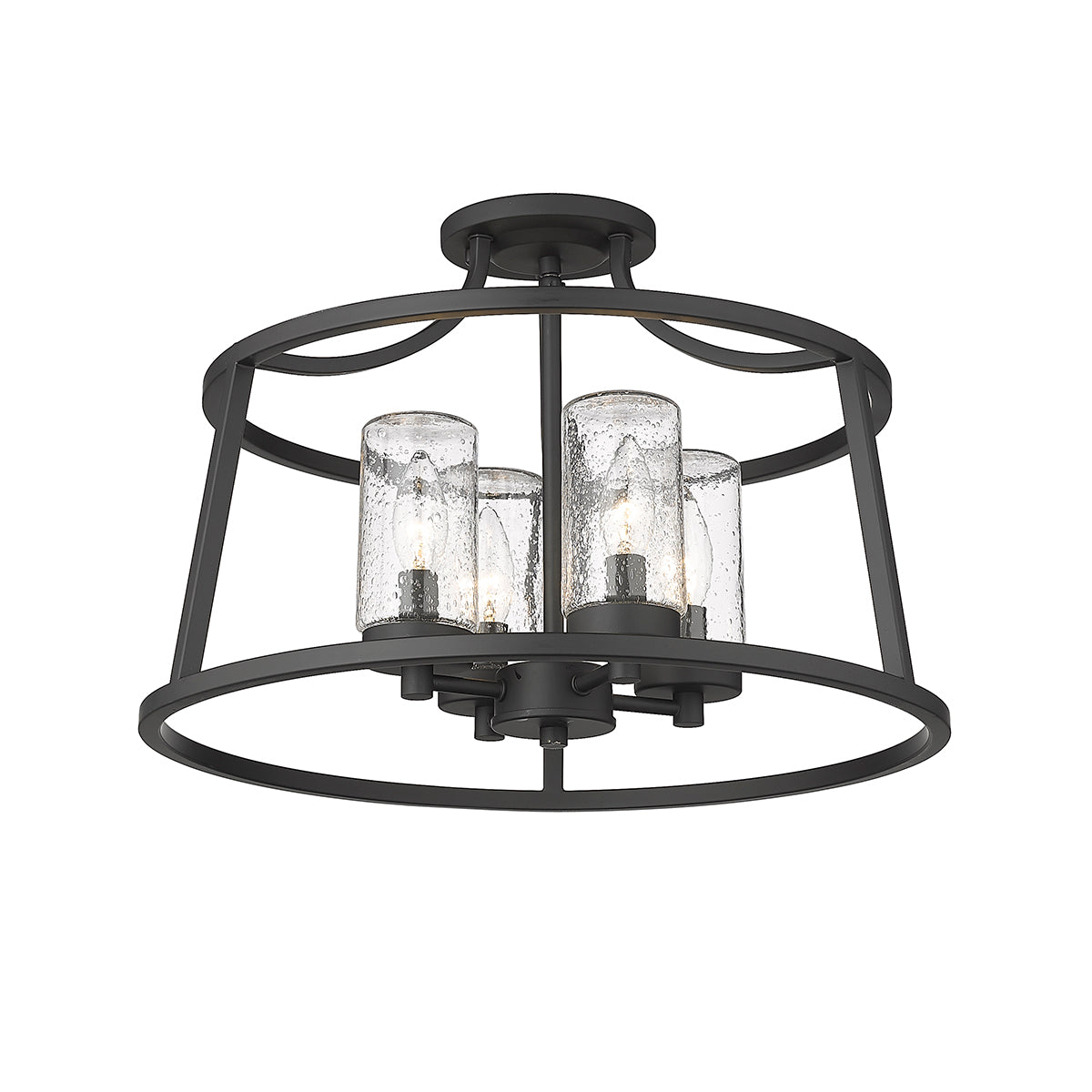 12.22'' Errol Matte Black 4 Light Semi-Flush Mount