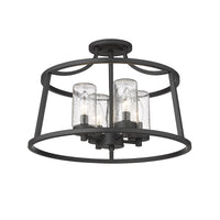12.22'' Errol Matte Black 4 Light Semi-Flush Mount