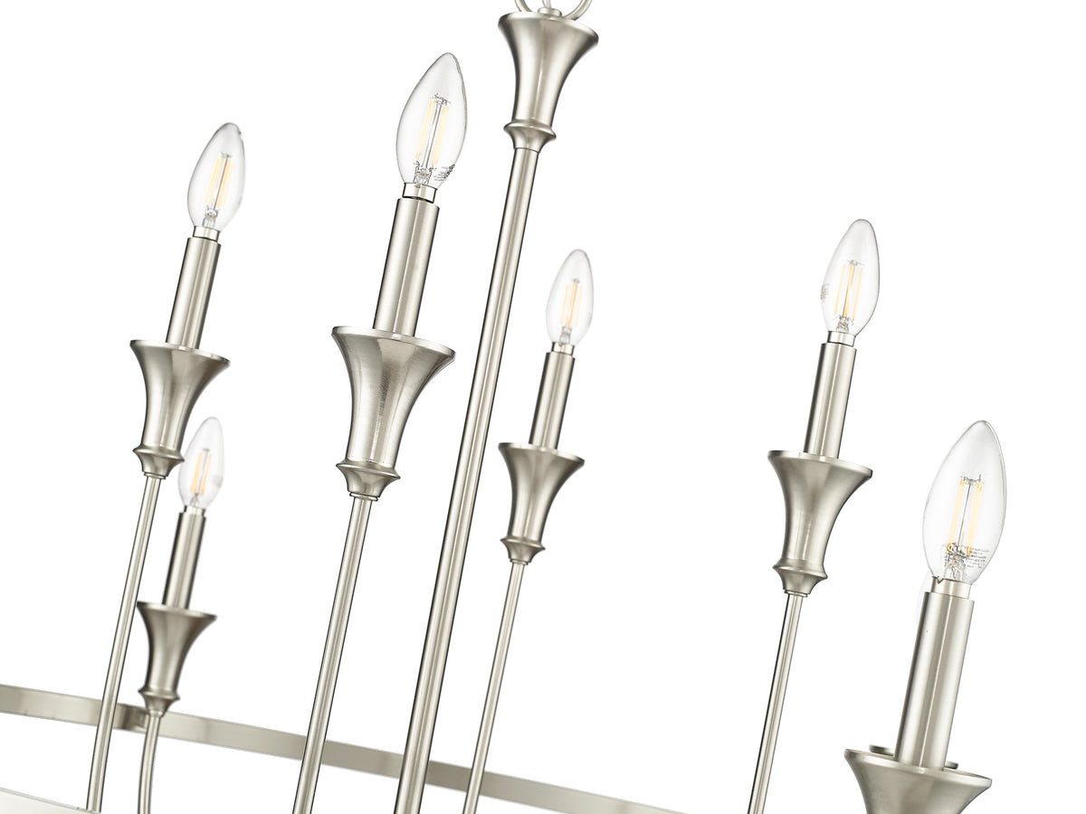 34'' Emery Brushed Nickel 8 Light Chandelier