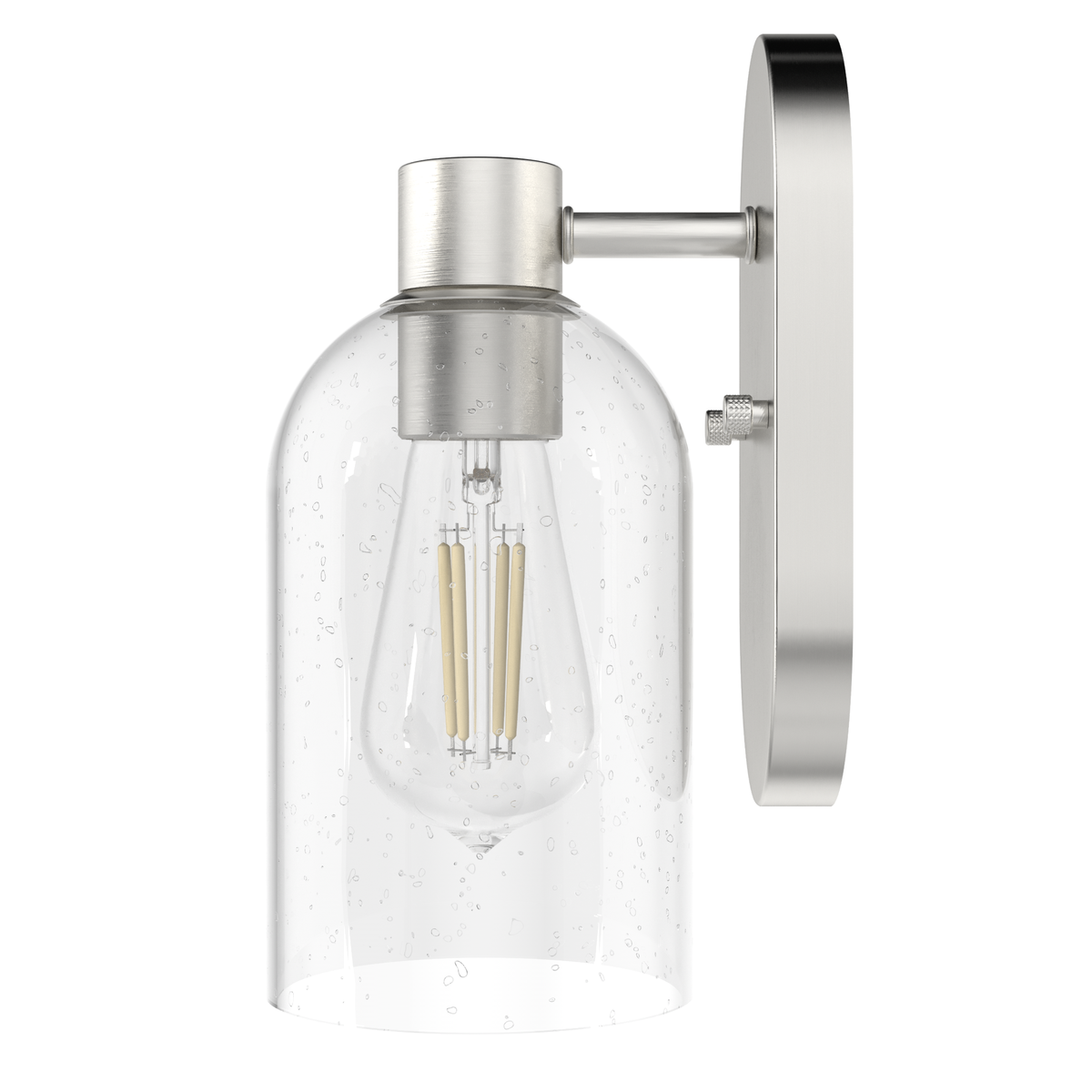 Lochemeade 10.25-inch 1-light Brushed Nickel Wall Sconce with Seeded Glass