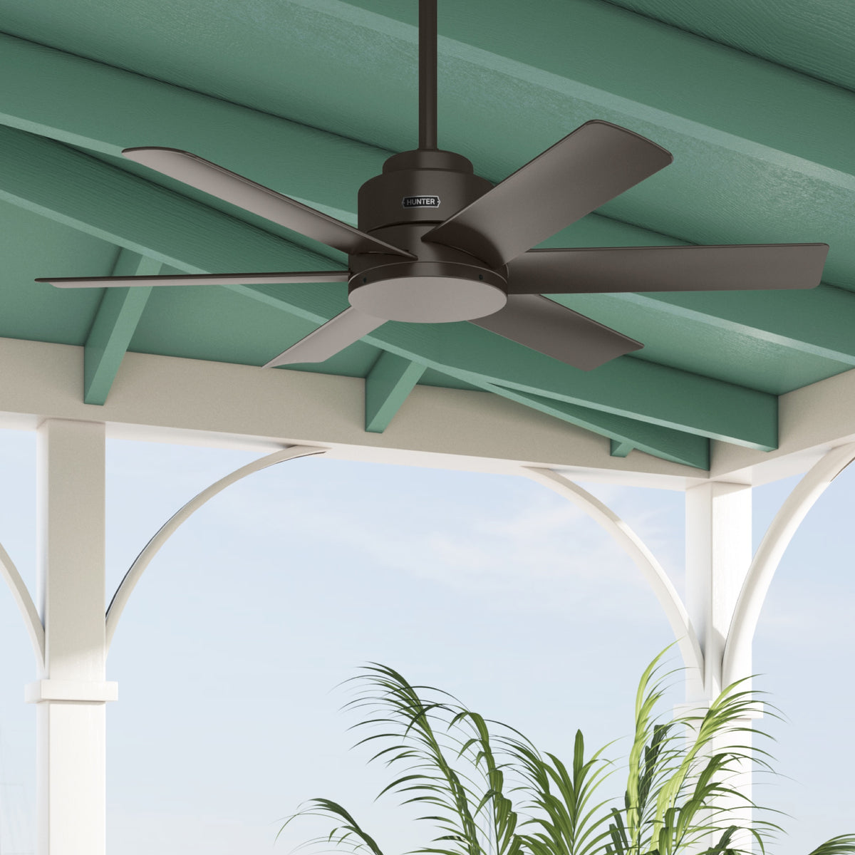 44 inch Kennicott Premier Bronze Damp Rated Ceiling Fan and Wall Control