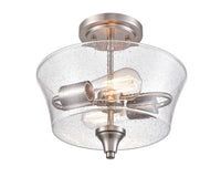 10.5'' Caily Brushed Nickel 2 Light Semi-Flush Mount