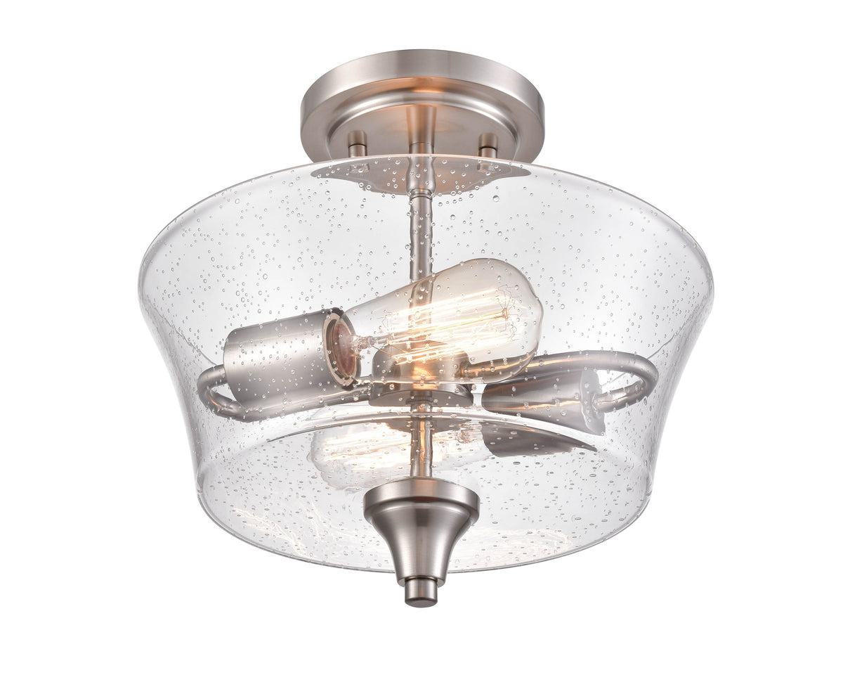 10.5'' Caily Brushed Nickel 2 Light Semi-Flush Mount