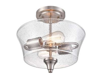10.5'' Caily Brushed Nickel 2 Light Semi-Flush Mount
