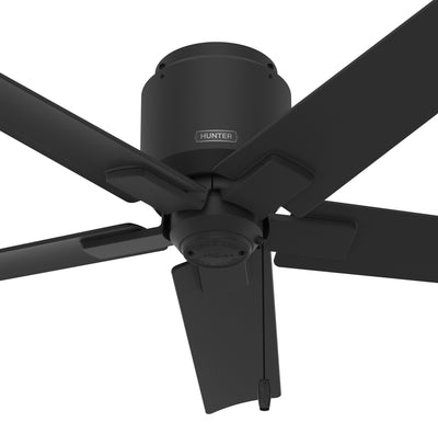 44 inch Terrace Cove Matte Black Low Profile Damp Rated Ceiling Fan and Pull Chain
