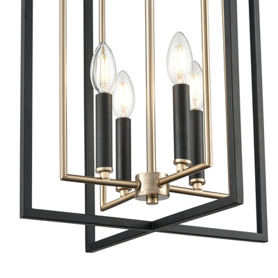 19.25'' Noelle Matte Black/Modern Gold 4 Light Pendant