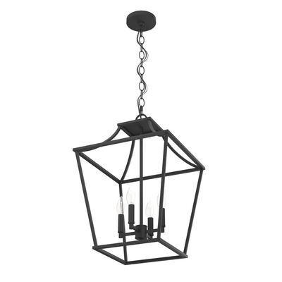 Laurel Ridge 15-inch 4-light Natural Black Iron Lantern Pendant