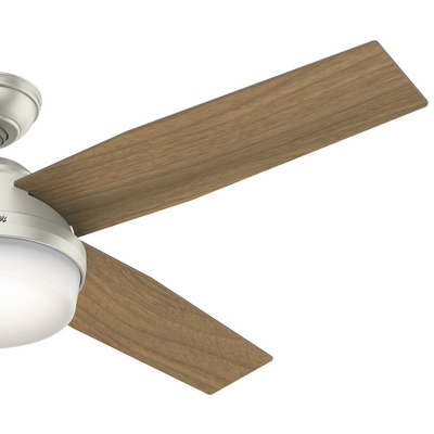52 inch Dempsey Matte Nickel Damp Rated Ceiling Fan with LED Light Kit and Handheld Remote