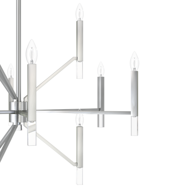 Sunjai 40-inch 12-light Brushed Nickel Chandelier