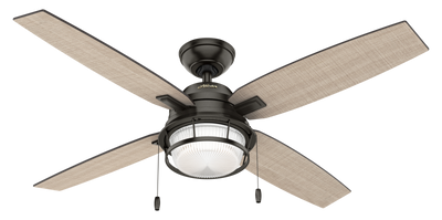 52 inch Ocala Noble Bronze Damp Rated Ceiling Fan with LED Light Kit and Pull Chain