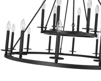 42-inch Florence Matte Black 18-Light Chandelier