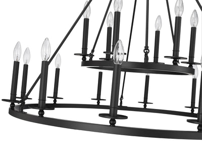 42-inch Florence Matte Black 18-Light Chandelier