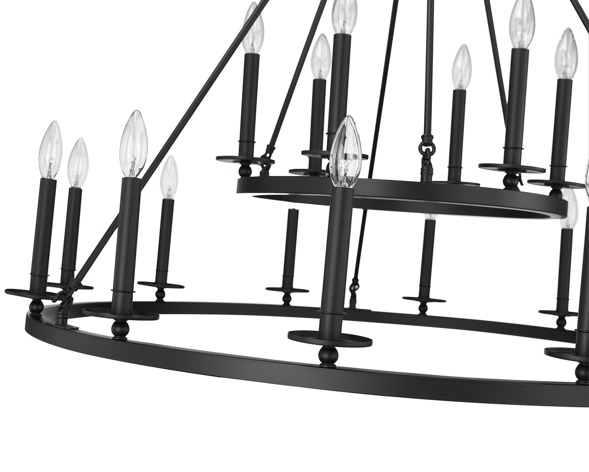42-inch Florence Matte Black 18-Light Chandelier