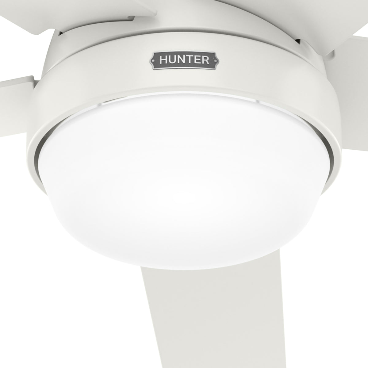52 inch Aerodyne Wi-Fi Fresh White Ceiling Fan with LED Light Kit and Handheld Remote