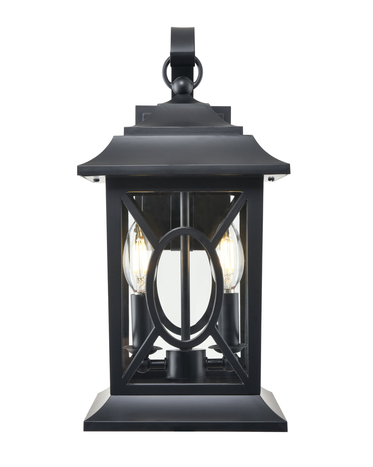 8'' Allbert Powder Coated Black 2 Light Wall Sconce
