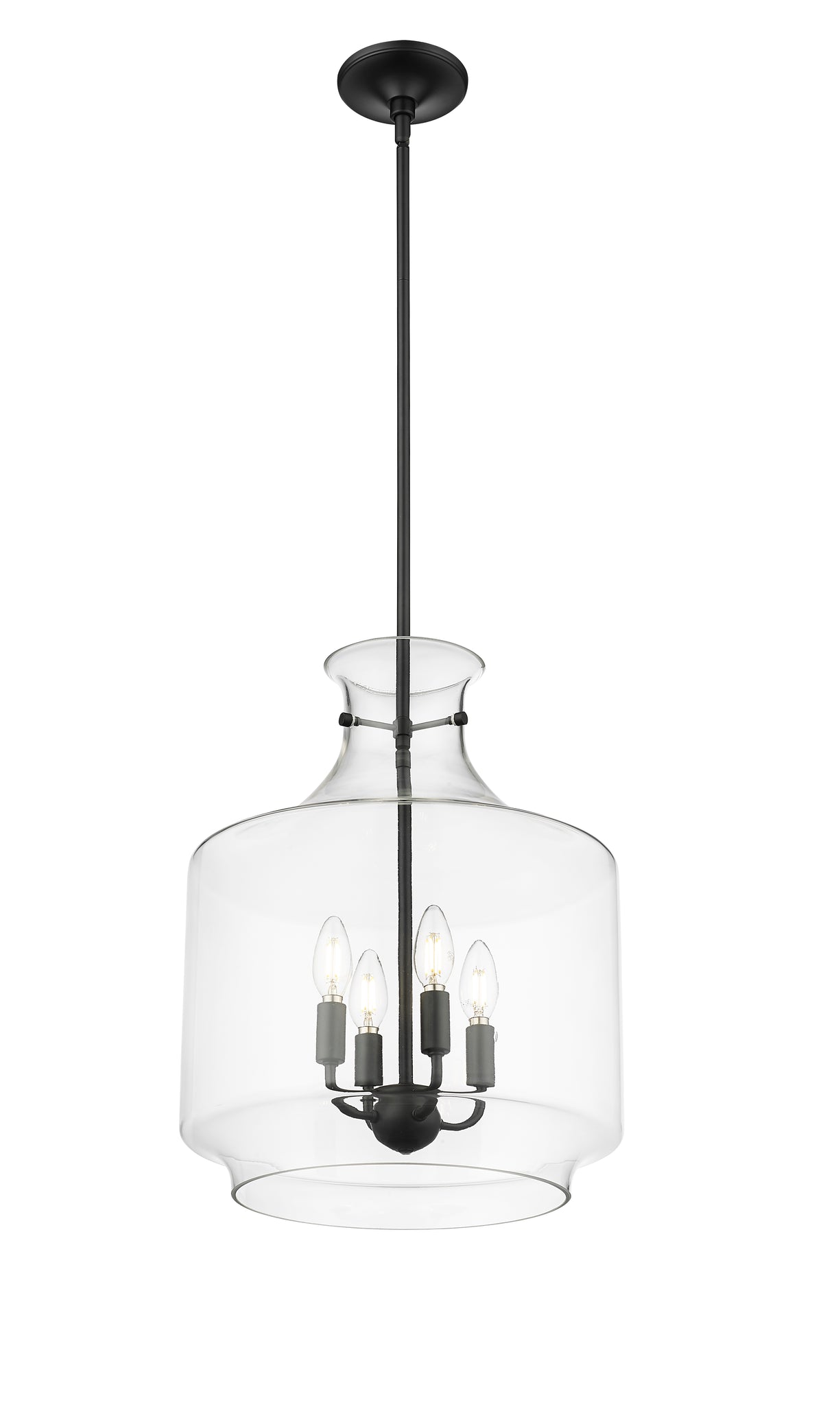 19'' Mahannah Matte Black 4 Light Pendant