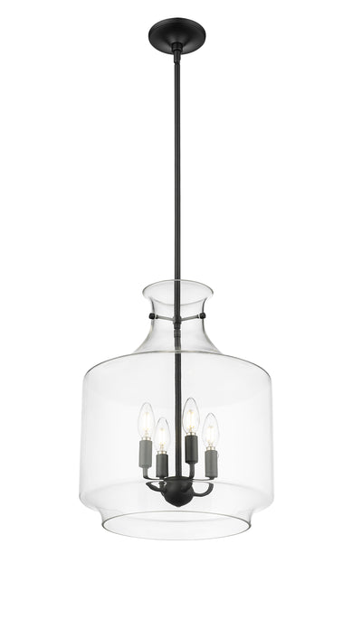 19'' Mahannah Matte Black 4 Light Pendant