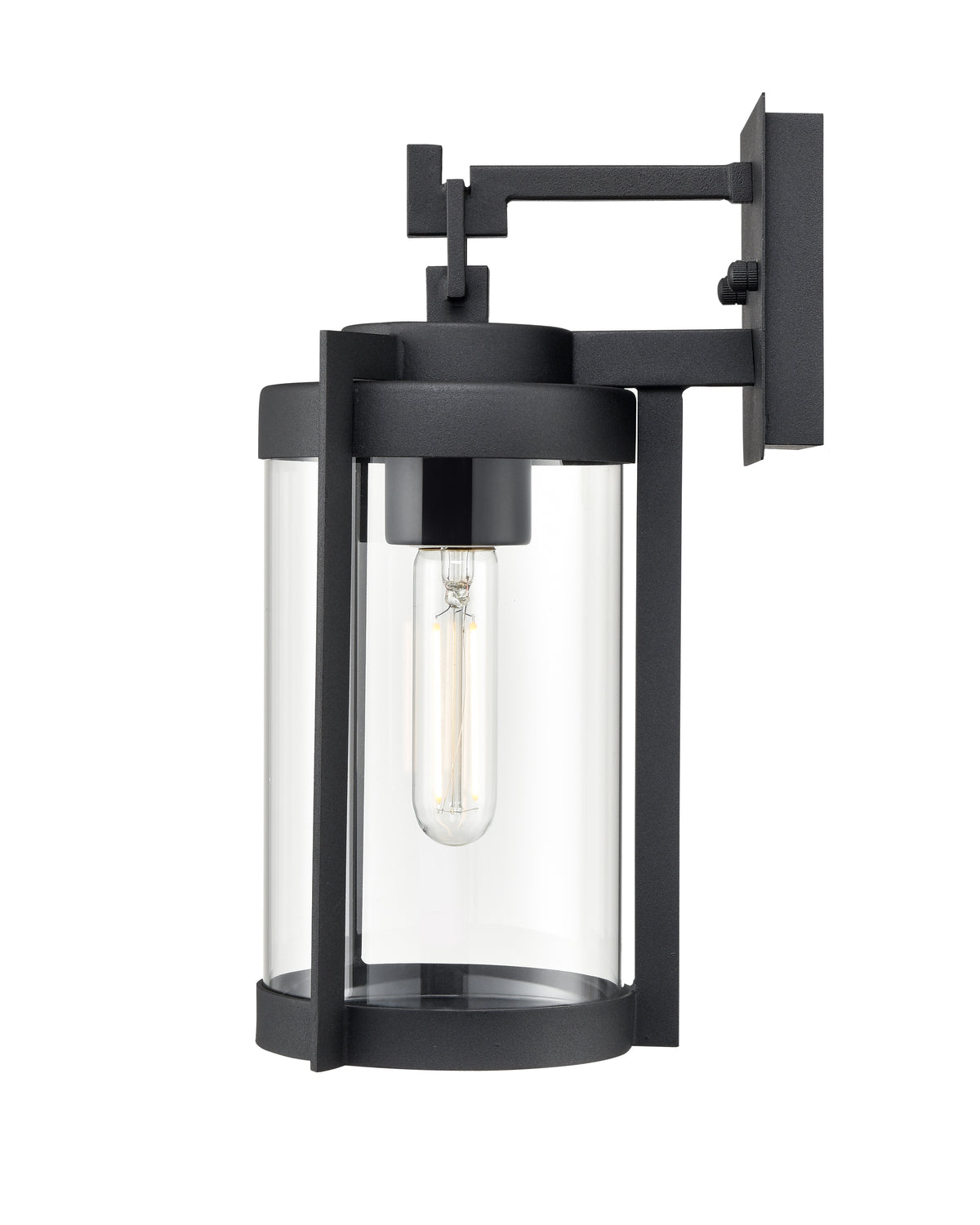 12.5-inch Ellway Textured Black 1-Light Outdoor Wall Sconce