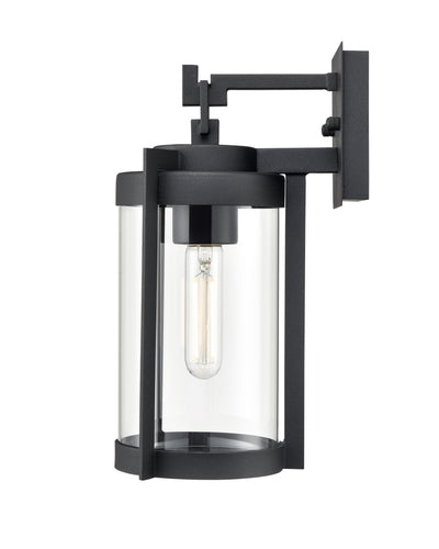 12.5-inch Ellway Textured Black 1-Light Outdoor Wall Sconce