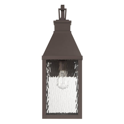 Glencrest 23-inch 1-light Dark Bronze Exterior Wall Sconce with Clear Water Glass