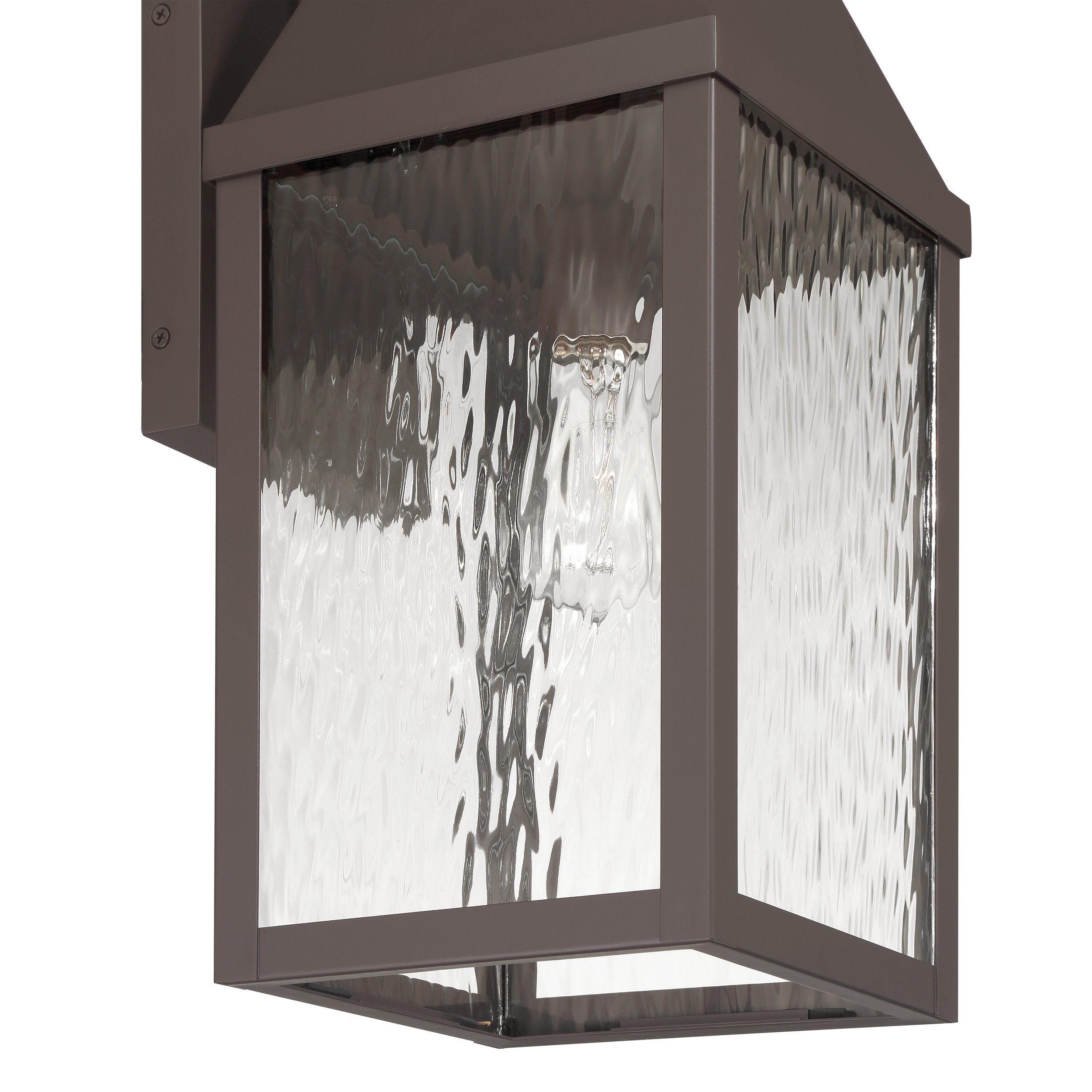Glencrest 23-inch 1-light Dark Bronze Exterior Wall Sconce with Clear Water Glass